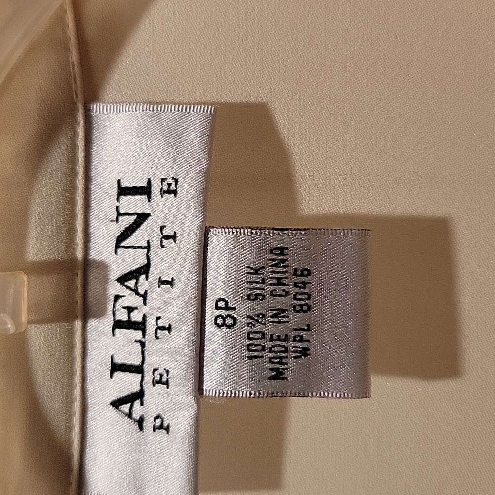 Alfani Silk Cream Button Down Shirt - Picture 2 of 3